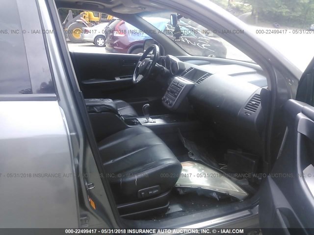 JN8AZ08W85W445226 - 2005 NISSAN MURANO SL/SE/S GRAY photo 5