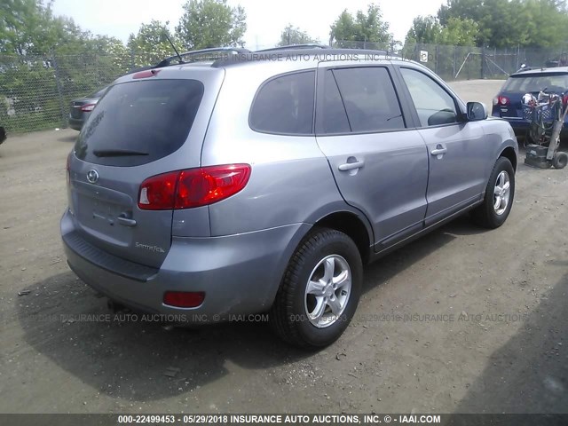 5NMSG13D28H216467 - 2008 HYUNDAI SANTA FE GLS GRAY photo 4