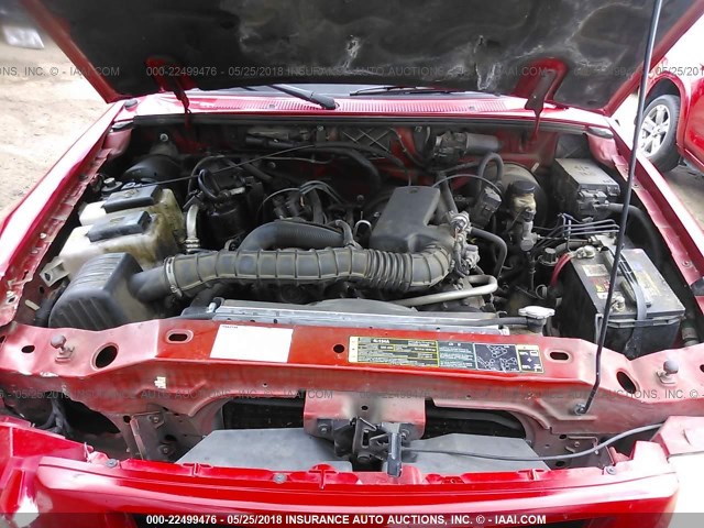 4F4YR12U04TM03521 - 2004 MAZDA B3000 RED photo 10