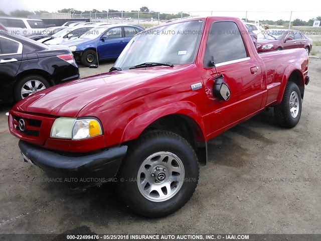 4F4YR12U04TM03521 - 2004 MAZDA B3000 RED photo 2