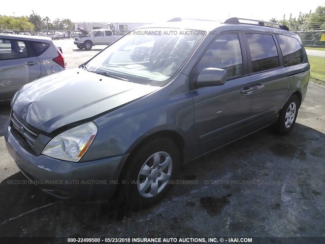 KNDMB233176106350 - 2007 KIA SEDONA EX/LX Light Blue photo 2