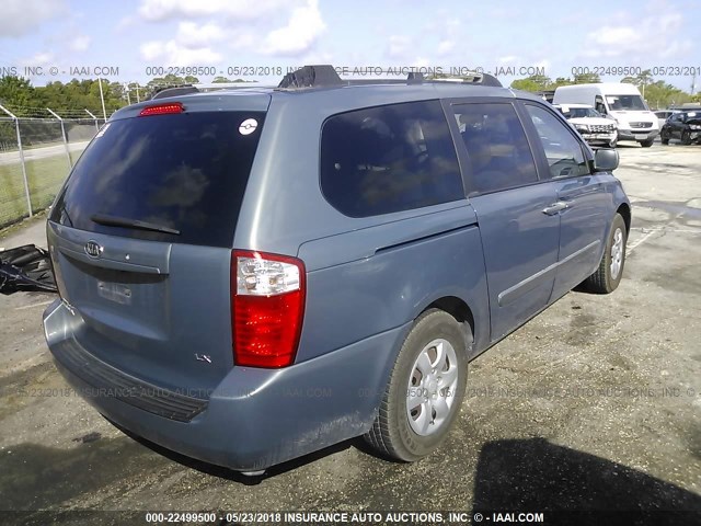 KNDMB233176106350 - 2007 KIA SEDONA EX/LX Light Blue photo 4