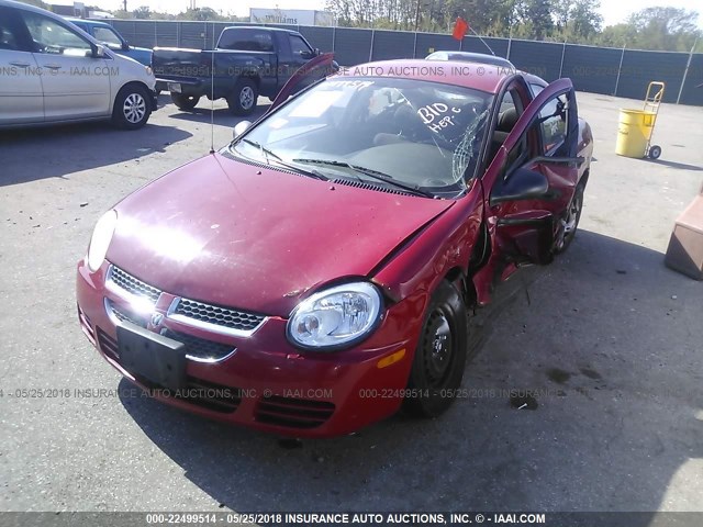 1B3ES26C84D613092 - 2004 DODGE NEON SE RED photo 2