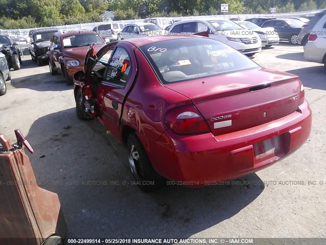 1B3ES26C84D613092 - 2004 DODGE NEON SE RED photo 3