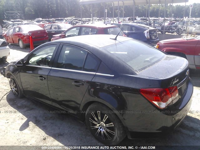 1G1PD5SB9D7138057 - 2013 CHEVROLET CRUZE LT BLACK photo 3