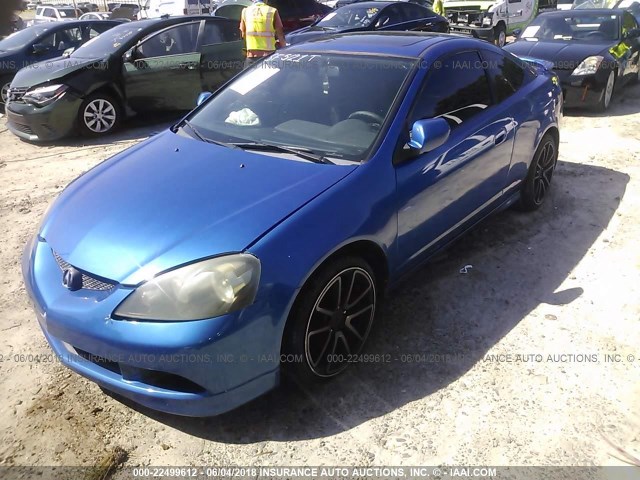 JH4DC54895S014267 - 2005 ACURA RSX BLUE photo 2