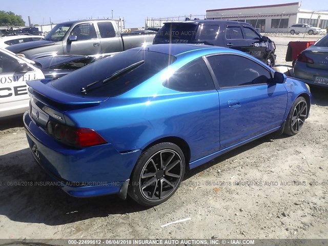 JH4DC54895S014267 - 2005 ACURA RSX BLUE photo 4