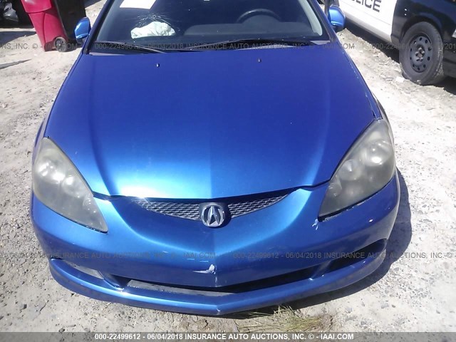 JH4DC54895S014267 - 2005 ACURA RSX BLUE photo 6