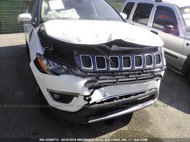 3C4NJDCB5JT212548 - 2018 JEEP COMPASS LIMITED WHITE photo 6