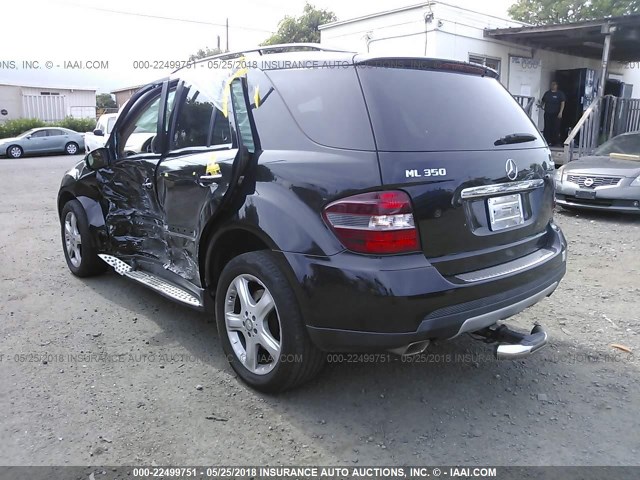 4JGBB86E78A364423 - 2008 MERCEDES-BENZ ML 350 BLACK photo 3