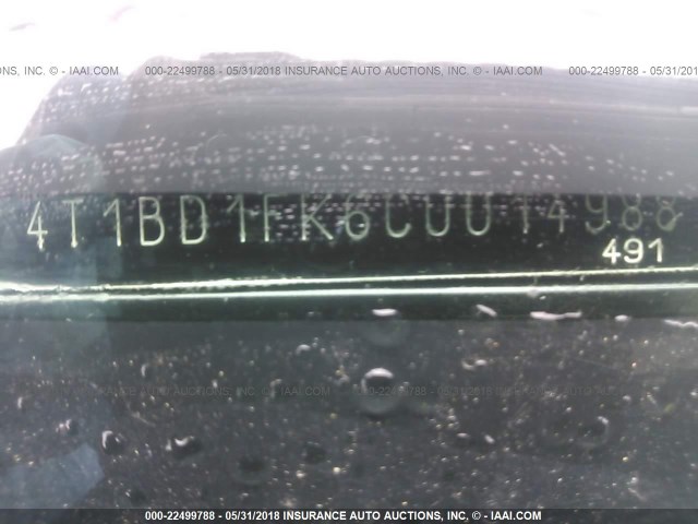 4T1BD1FK6CU014988 - 2012 TOYOTA CAMRY HYBRID/LE/XLE 蓝色 照片 9