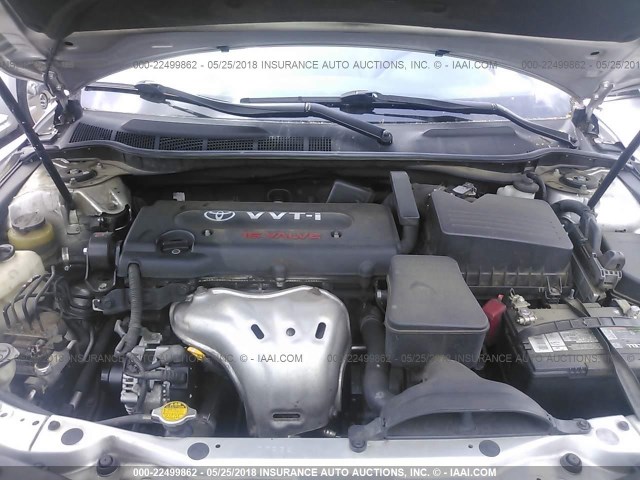 4T1BE46K28U214756 - 2008 TOYOTA CAMRY CE/LE/XLE/SE SILVER photo 10