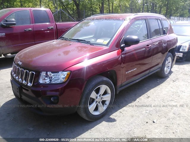 1J4NF1FB7BD136165 - 2011 JEEP COMPASS SPORT RED photo 2