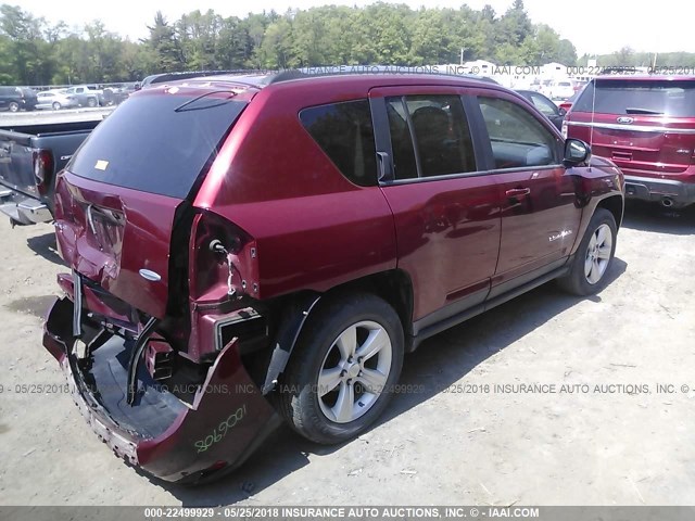 1J4NF1FB7BD136165 - 2011 JEEP COMPASS SPORT RED photo 4