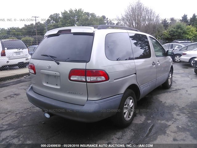 4T3ZF13CX2U457351 - 2002 TOYOTA SIENNA LE/XLE GRAY photo 4