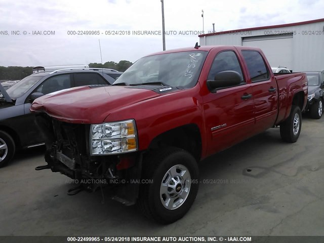 1GC1KXCG2BF252154 - 2011 CHEVROLET SILVERADO K2500 HEAVY DUTY LT RED photo 2