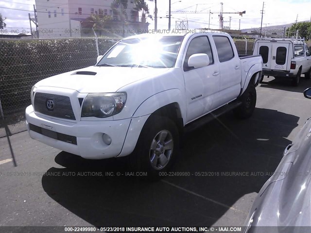 5TEJU62N09Z600518 - 2009 TOYOTA TACOMA DOUBLE CAB PRERUNNER WHITE photo 2