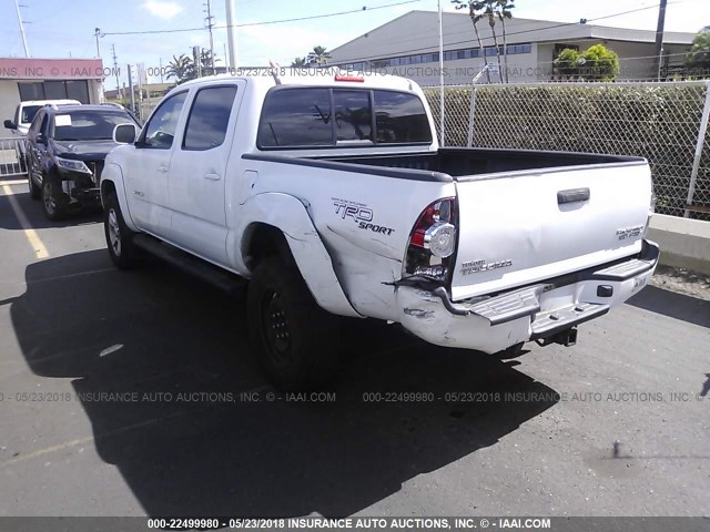 5TEJU62N09Z600518 - 2009 TOYOTA TACOMA DOUBLE CAB PRERUNNER WHITE photo 3