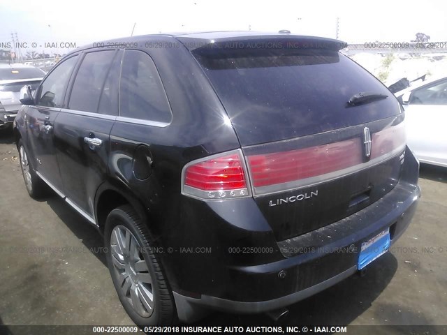 2LMDU88C89BJ00510 - 2009 LINCOLN MKX BLACK photo 3