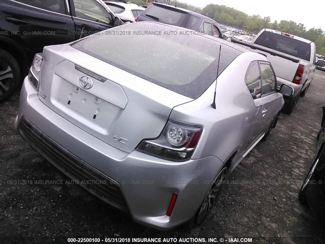 JTKJF5C77E3082025 - 2014 TOYOTA SCION TC SILVER photo 4