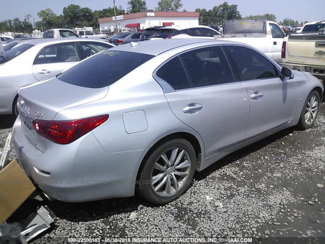 JN1BV7APXFM334281 - 2015 INFINITI Q50 PREMIUM/SPORT SILVER photo 4