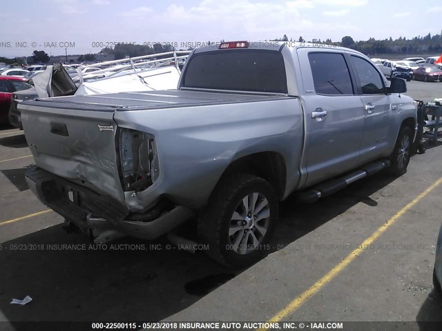 5TFHY5F19GX491226 - 2016 TOYOTA TUNDRA CREWMAX LIMITED SILVER photo 4