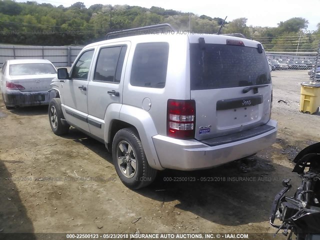 1J8GN28K78W276744 - 2008 JEEP LIBERTY SPORT SILVER photo 3