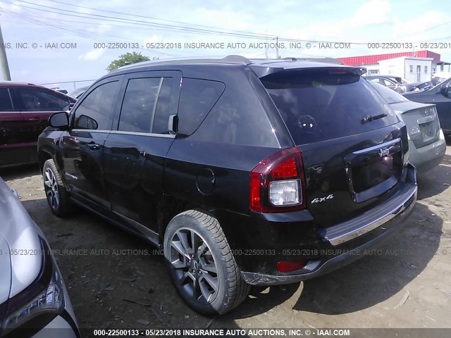 1C4NJDCB0ED526278 - 2014 JEEP COMPASS LIMITED BLACK photo 3