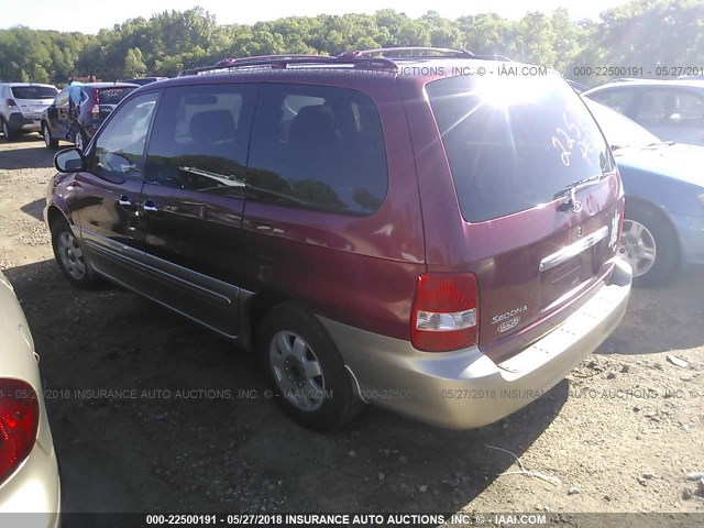 KNDUP131436437895 - 2003 KIA SEDONA EX/LX RED photo 3