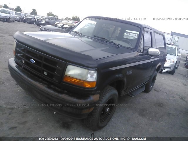 1FMEU15N7TLA24136 - 1996 FORD BRONCO U100 BLACK photo 2