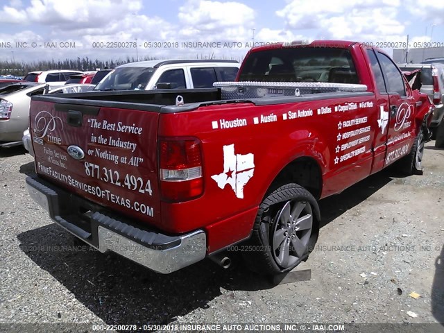 1FTRF12W76NA24773 - 2006 FORD F150 RED photo 4