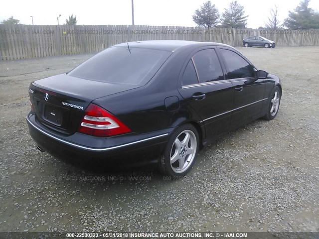 WDBRF40J05F594498 - 2005 MERCEDES-BENZ C 230K SPORT SEDAN BLACK photo 4