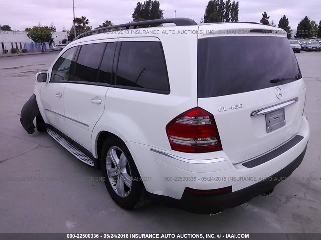 4JGBF71E68A373491 - 2008 MERCEDES-BENZ GL 450 4MATIC WHITE photo 3