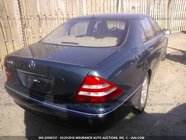 WDBNG70J71A204145 - 2001 MERCEDES-BENZ S 430 GREEN photo 4