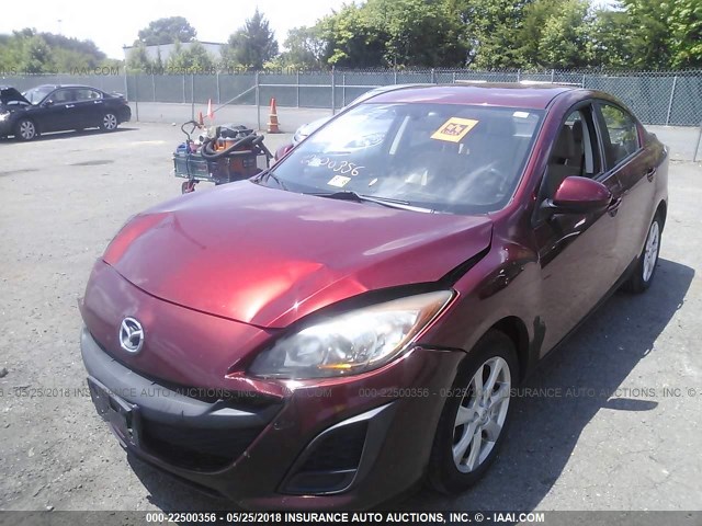 JM1BL1VGXB1398391 - 2011 MAZDA 3 I BURGUNDY photo 2