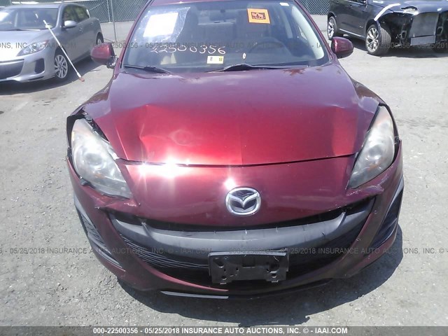 JM1BL1VGXB1398391 - 2011 MAZDA 3 I BURGUNDY photo 6