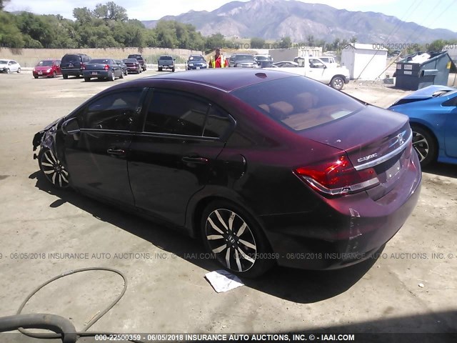 19XFB2F98EE055980 - 2014 HONDA CIVIC EXL 红色 照片 3