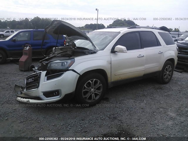 1GKKRSKD1EJ131180 - 2014 GMC ACADIA SLT-2 WHITE photo 2