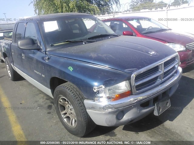 1B7GL2AX41S214377 - 2001 DODGE DAKOTA QUAD BLUE photo 1