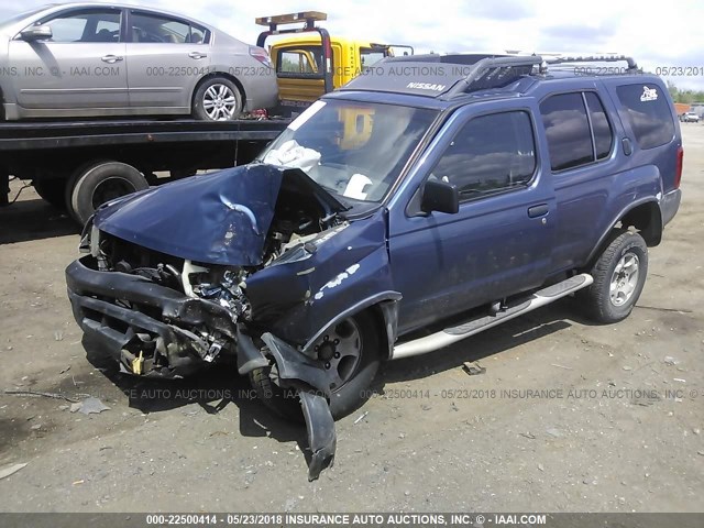 5N1ED28T3YC528058 - 2000 NISSAN XTERRA XE/SE BLUE photo 2