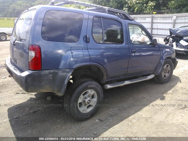 5N1ED28T3YC528058 - 2000 NISSAN XTERRA XE/SE BLUE photo 4