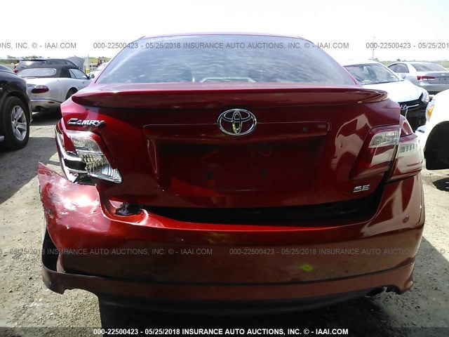 4T1BK46K27U040209 - 2007 TOYOTA CAMRY NEW GENERAT LE/XLE/SE RED photo 6