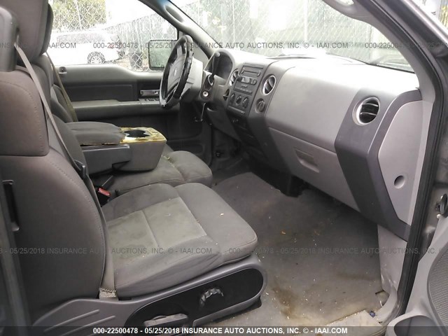 1FTPX12585NA83454 - 2005 FORD F150 GRAY photo 5