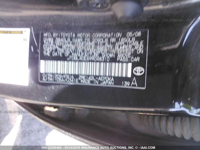JTDBL40E699048310 - 2009 TOYOTA COROLLA LE/XLE BLACK photo 9