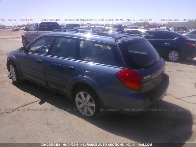 4S4BP61C867338953 - 2006 SUBARU LEGACY OUTBACK 2.5I BLUE photo 3