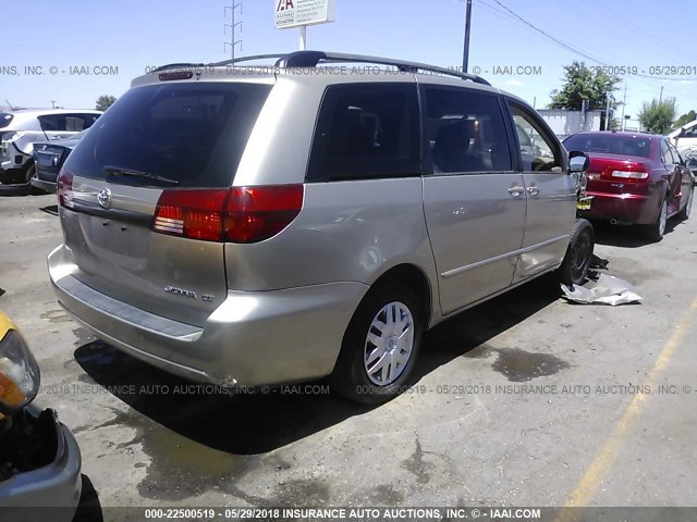 5TDZA23C15S322592 - 2005 TOYOTA SIENNA CE/LE GOLD photo 4