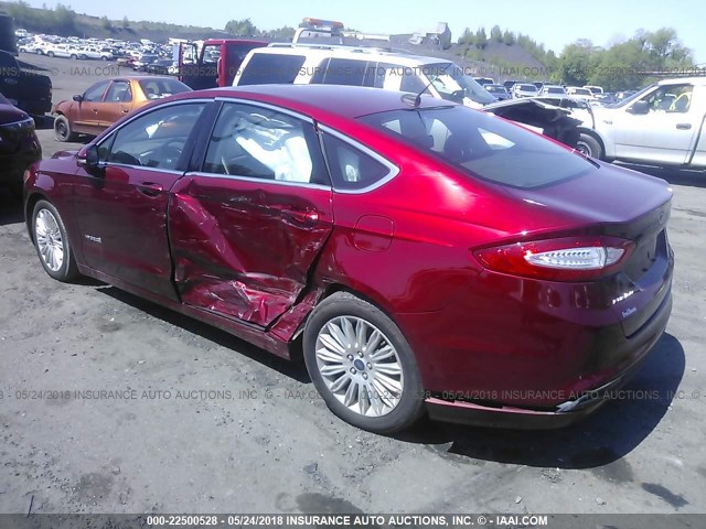 3FA6P0LU7FR202501 - 2015 FORD FUSION SE HYBRID BURGUNDY photo 3