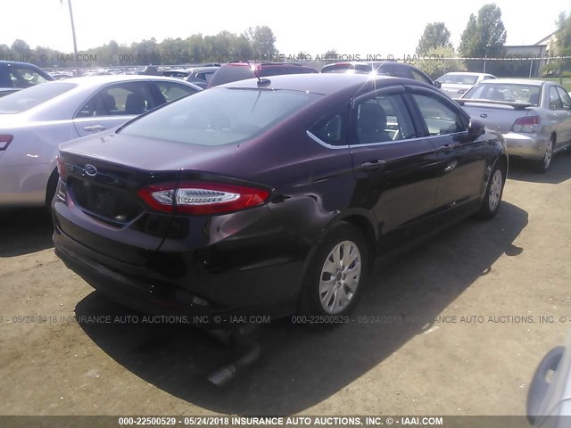 3FA6P0G79DR101901 - 2013 FORD FUSION S BURGUNDY photo 4