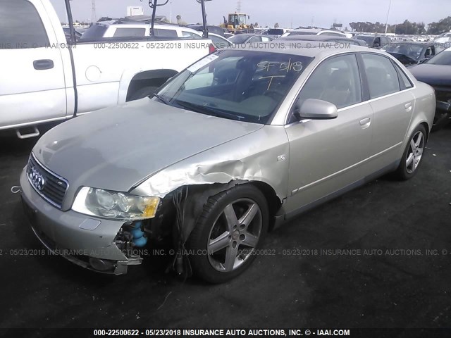 WAULT68E72A101151 - 2002 AUDI A4 3.0 QUATTRO GRAY photo 2