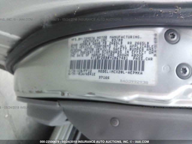 4T1BF28B0YU067481 - 2000 TOYOTA AVALON XL/XLS SILVER photo 9